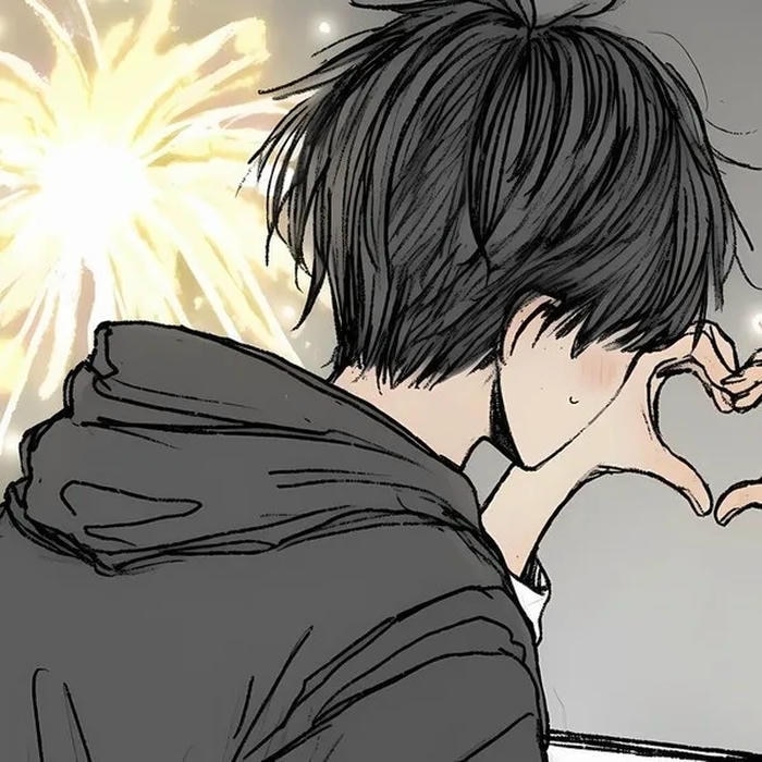 Hình ảnh anime đôi tình nhân tựa đầu vào vai nhau