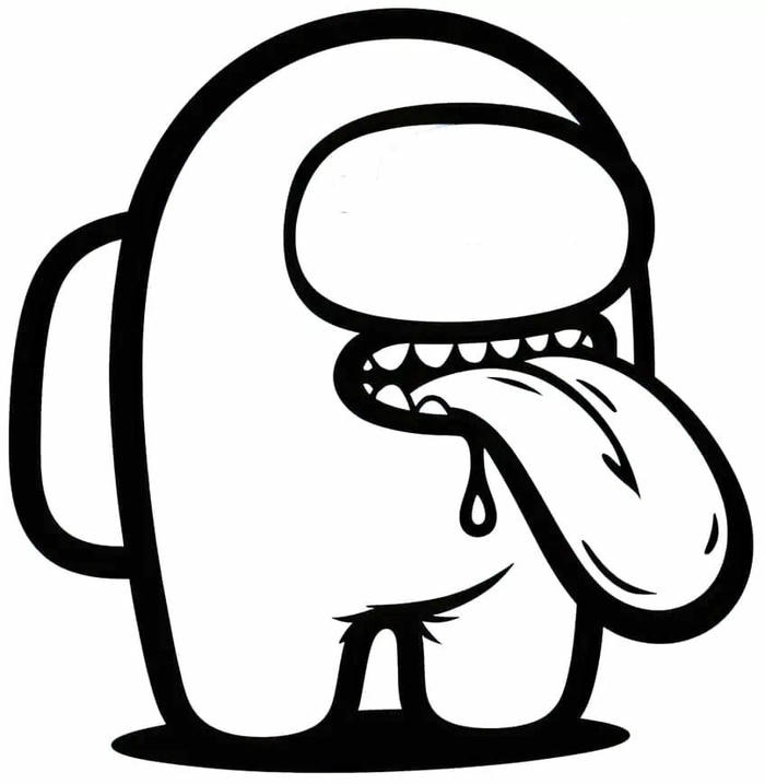 Hình ảnh tô màu Among Us với phi hành gia cầm hoa