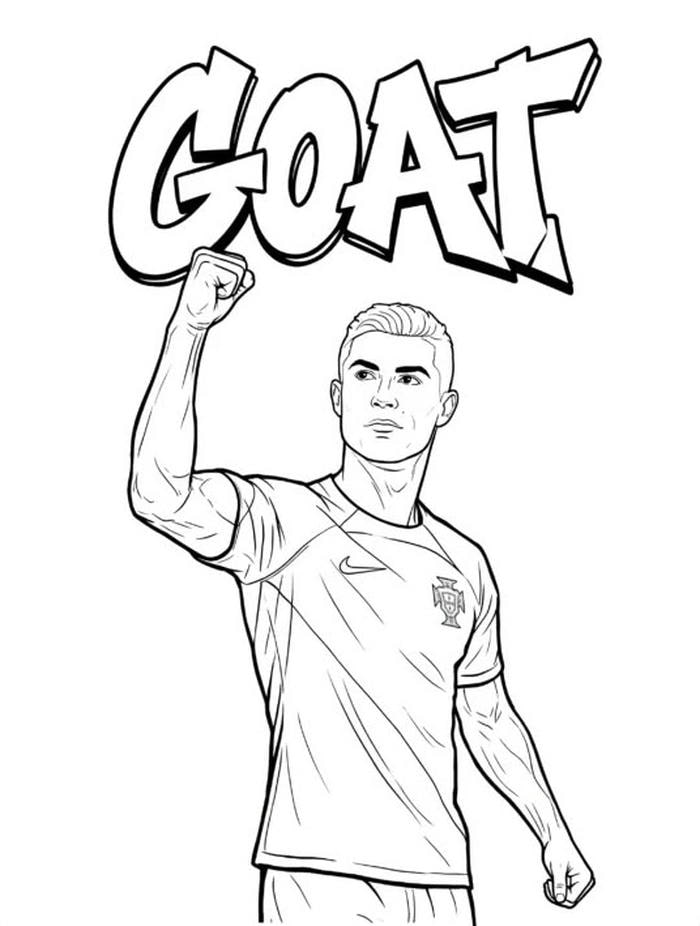 Hình ảnh tranh tô màu Ronaldo được yêu thích bởi fan bóng đá