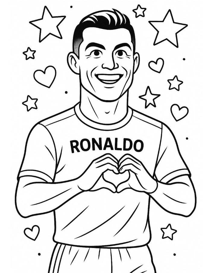 Hình ảnh tranh tô màu Ronaldo trong hình ảnh cầu thủ chuyên nghiệp