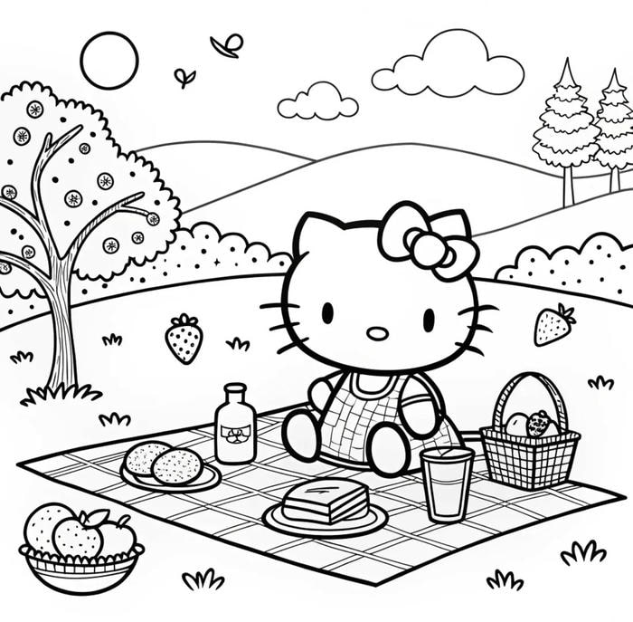 Hình ảnh tranh tô màu cute chill với nét vẽ rõ ràng