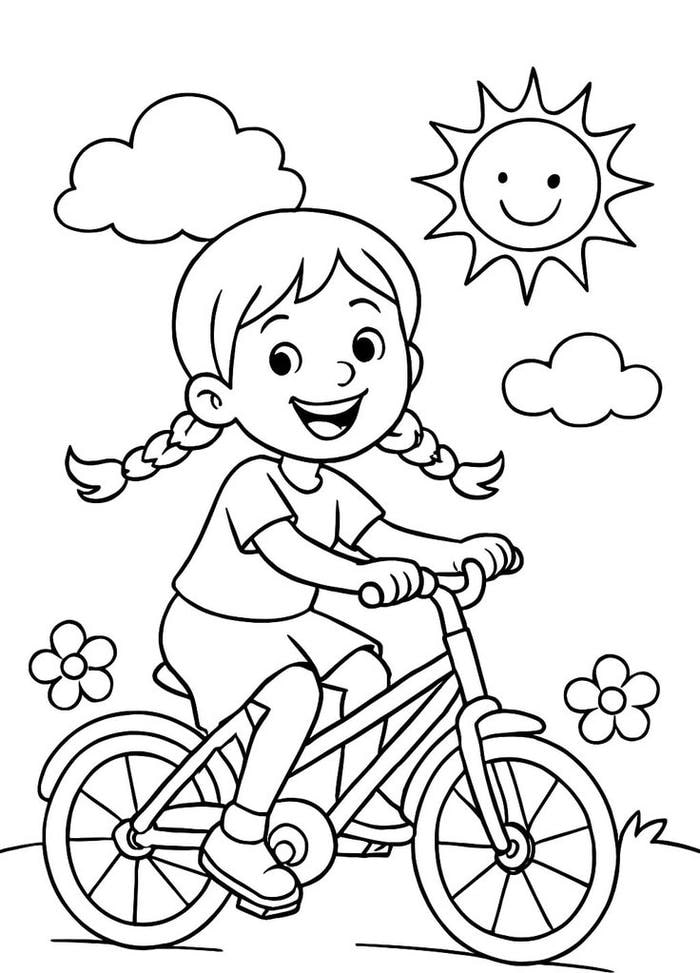 Hình ảnh tranh tô màu xe đạp hai bánh cân đối