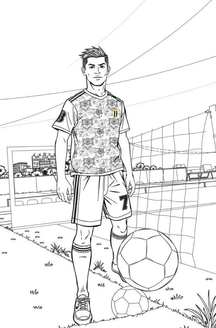 Khoảnh khắc đặc trưng của Ronaldo trong tranh tô màu
