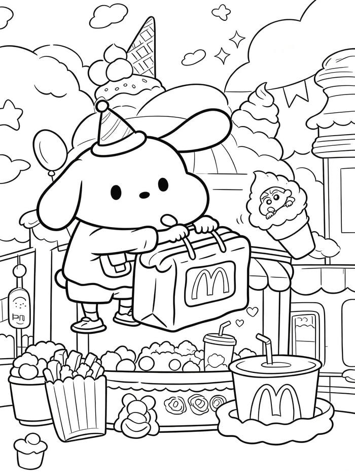Những nét vẽ mềm mại tạo nên tranh tô màu cute chill
