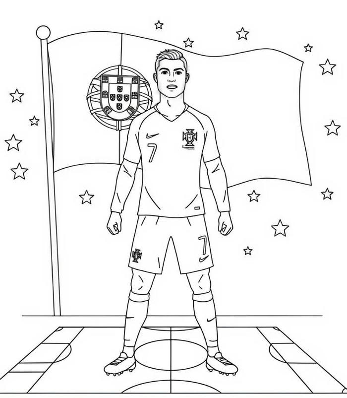 Siêu sao sân cỏ Ronaldo phù hợp với mẫu tranh cho bé
