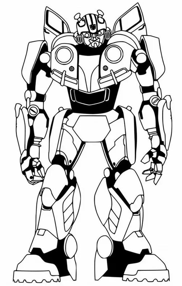 Tranh tô màu robot có cánh tay dang rộng hai bên