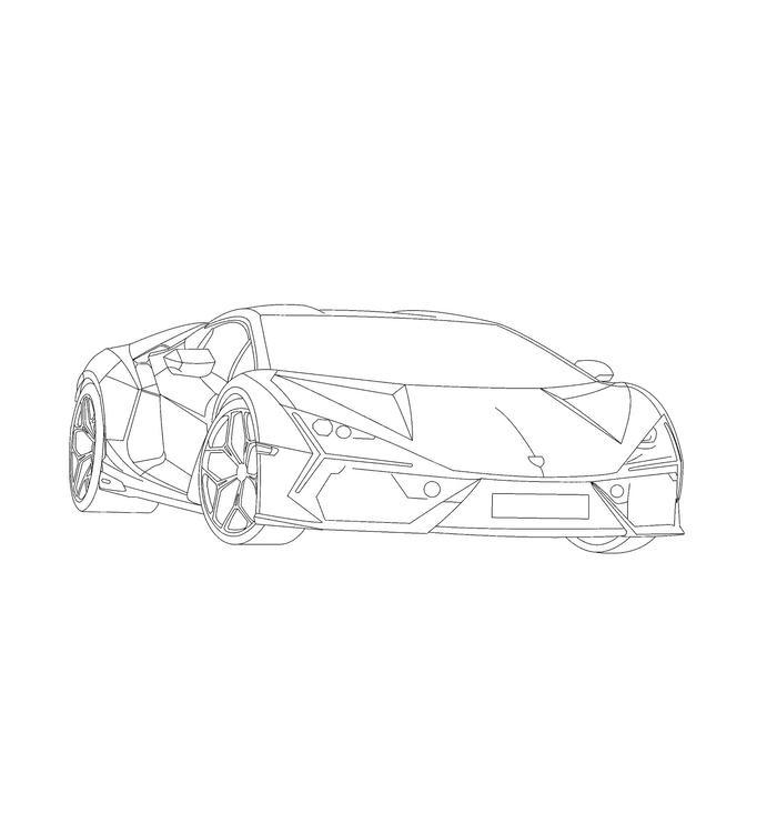 hình xe thể thao lamborghini có đường nét rõ