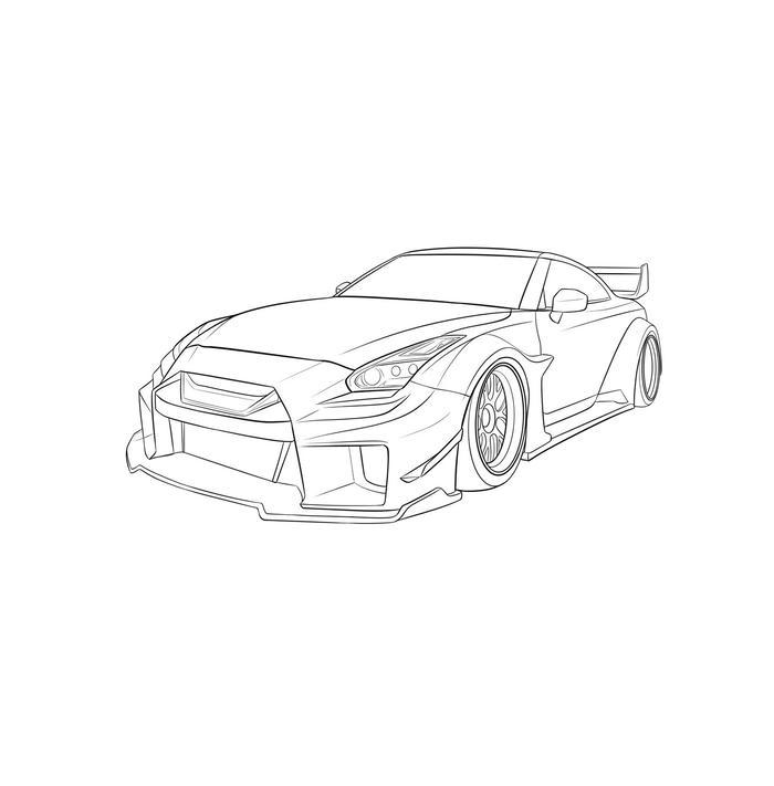 mẫu ô tô lamborghini đơn giản cho bé