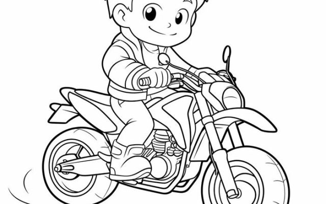 Bộ 90+ tranh tô màu xe máy siêu dễ thương 