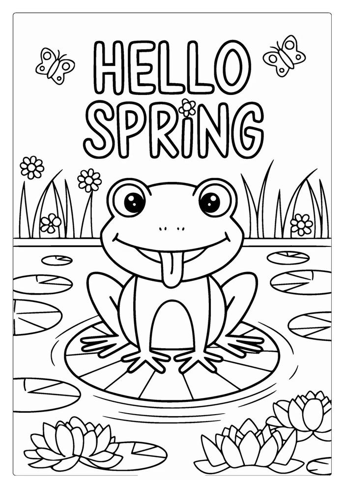 tranh tô màu con ếch giúp bé nhận biết động vật