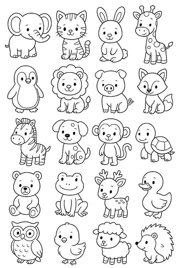 tranh tô màu con vật cute nhiều mẫu