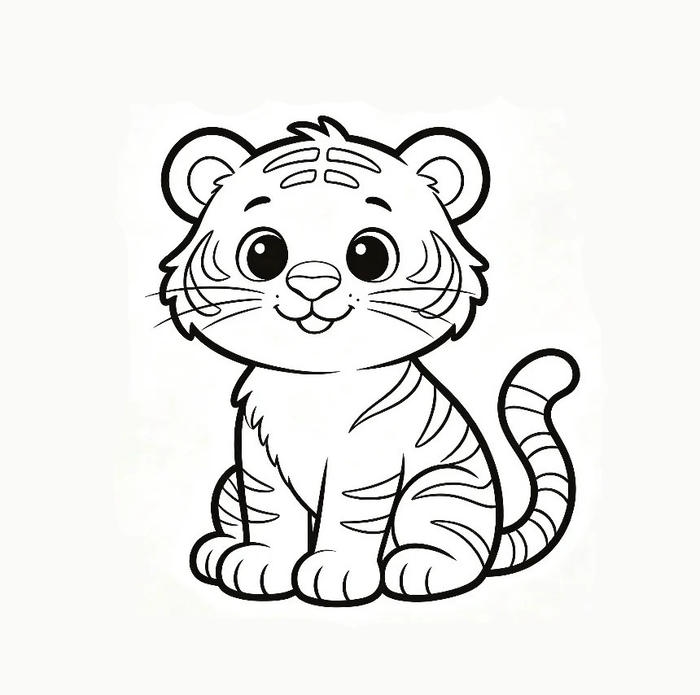 tranh tô màu con vật cute với nét vẽ dễ nhận biết