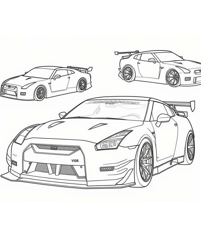 tranh tô màu xe đua lamborghini cho hoạt động sáng tạo
