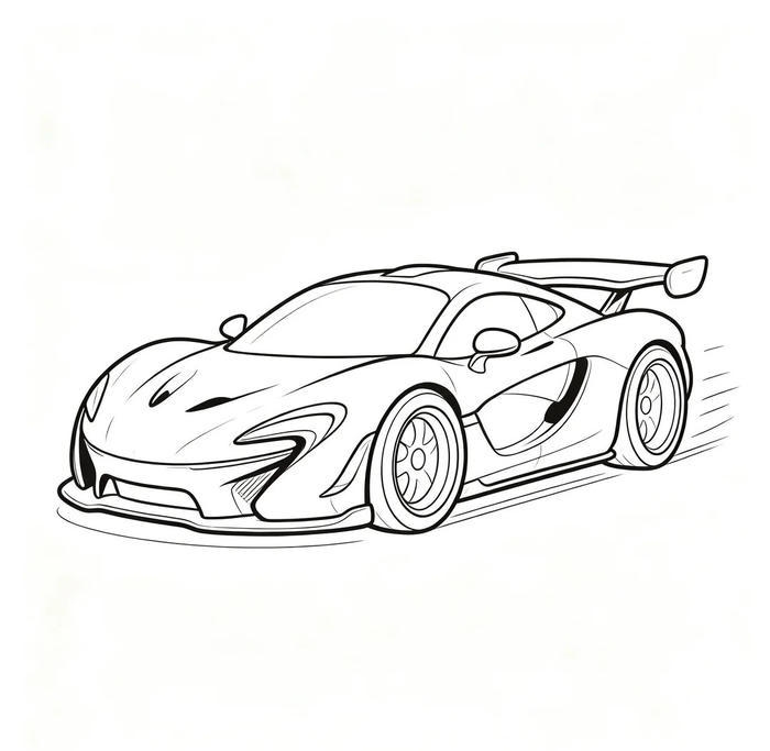 tranh tô màu xe đua lamborghini cho trẻ nhỏ