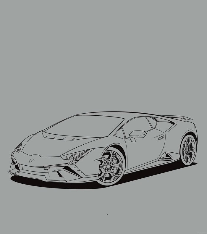 tranh tô màu xe đua lamborghini có đường nét rõ ràng