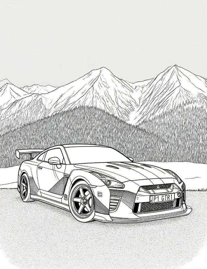 tranh tô màu xe đua lamborghini có kiểu dáng hiện đại