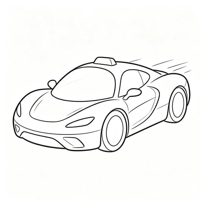 tranh tô màu xe đua lamborghini đang chạy trên đường