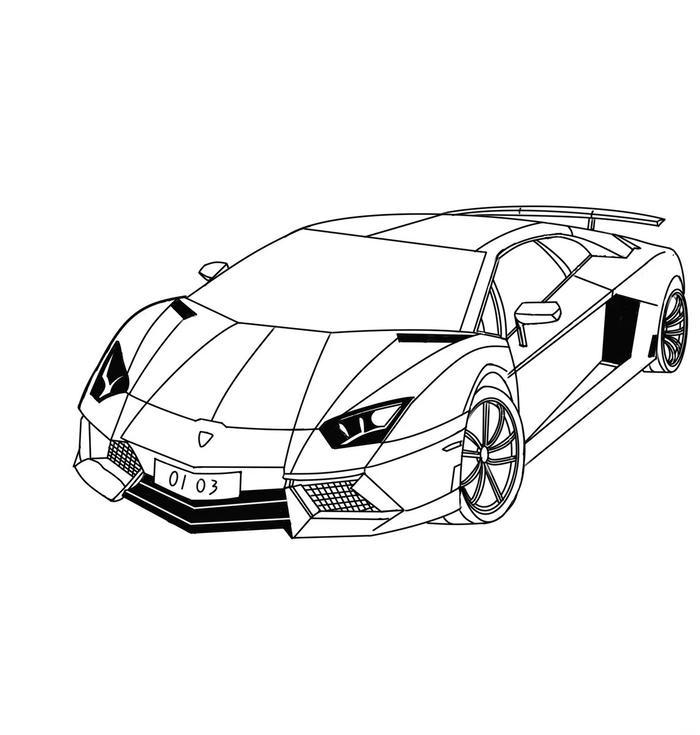 tranh tô màu xe đua lamborghini dành cho bé tập tô