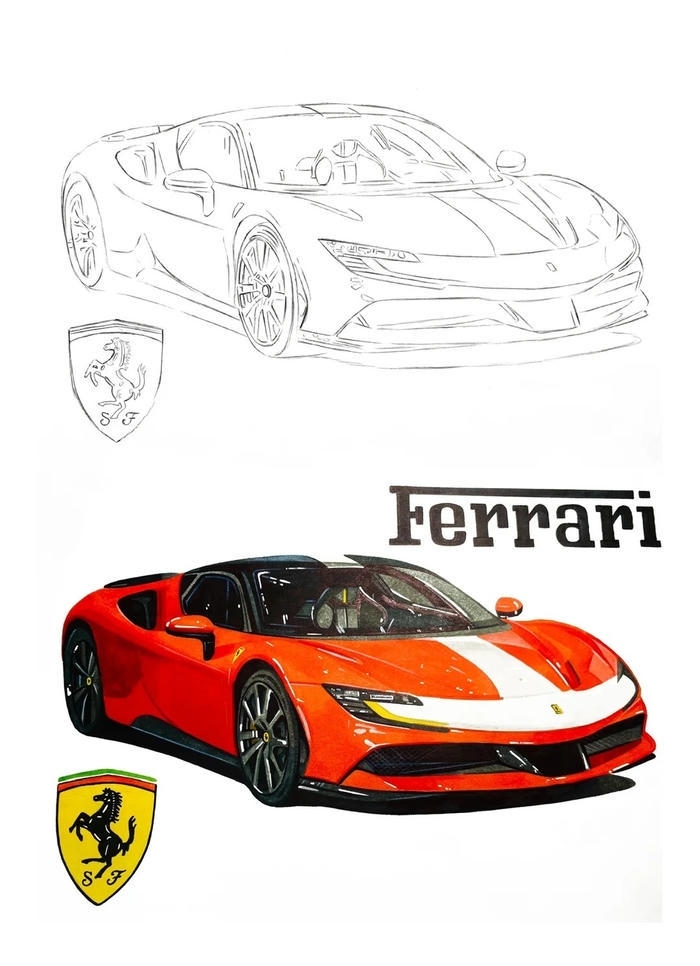 tranh tô màu xe đua lamborghini phù hợp cho bé nhỏ