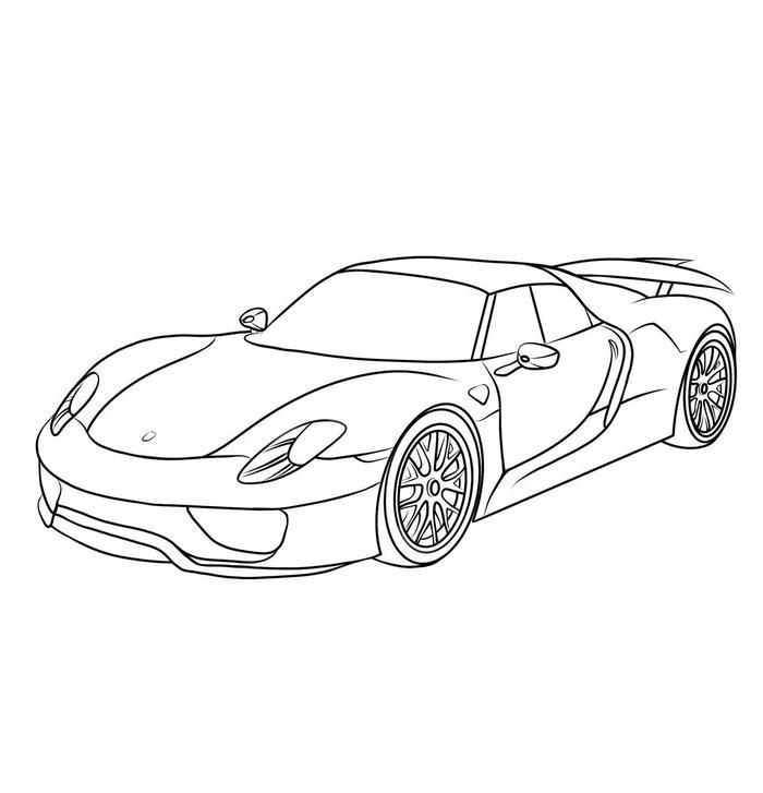 tranh tô màu xe đua lamborghini phù hợp trẻ mầm non