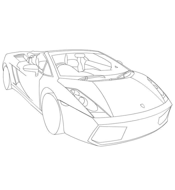 tranh tô màu xe đua lamborghini với kiểu dáng mạnh mẽ