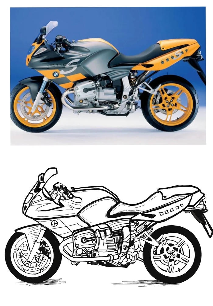 tranh tô màu xe máy dùng cho hoạt động tập tô